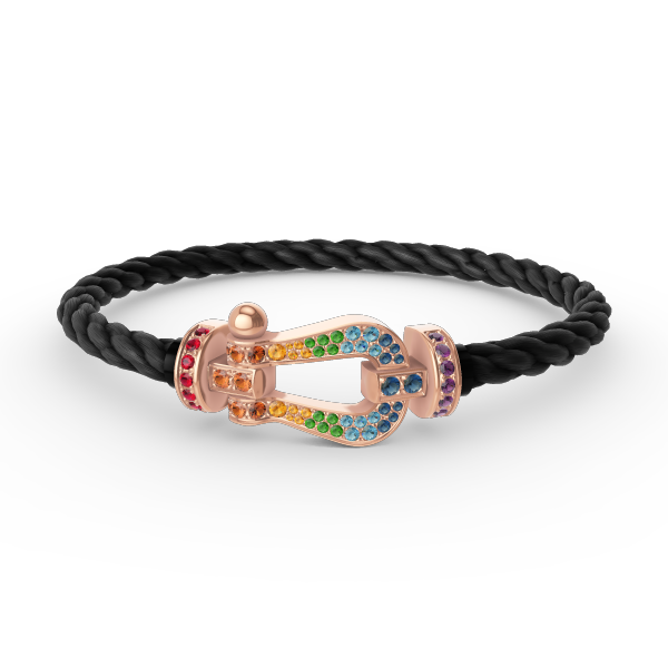 [LUXE JEWELRY]FORCE LARGE HORSESHOE  COLORED DIAMOND BRACELET ROSE GOLD