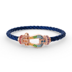 [LUXE JEWELRY]FORCE LARGE HORSESHOE  COLORED DIAMOND BRACELET ROSE GOLD
