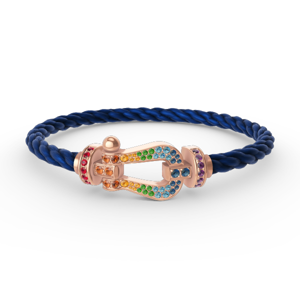 [LUXE JEWELRY]FORCE LARGE HORSESHOE  COLORED DIAMOND BRACELET ROSE GOLD