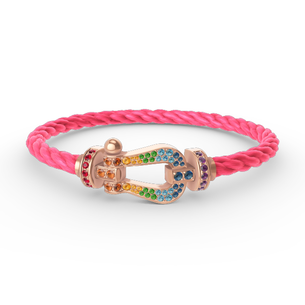 [LUXE JEWELRY]FORCE LARGE HORSESHOE  COLORED DIAMOND BRACELET ROSE GOLD