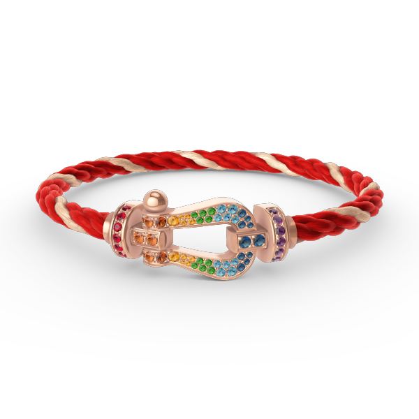[LUXE JEWELRY]FORCE LARGE HORSESHOE  COLORED DIAMOND BRACELET ROSE GOLD