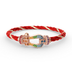 [LUXE JEWELRY]FORCE LARGE HORSESHOE  COLORED DIAMOND BRACELET ROSE GOLD