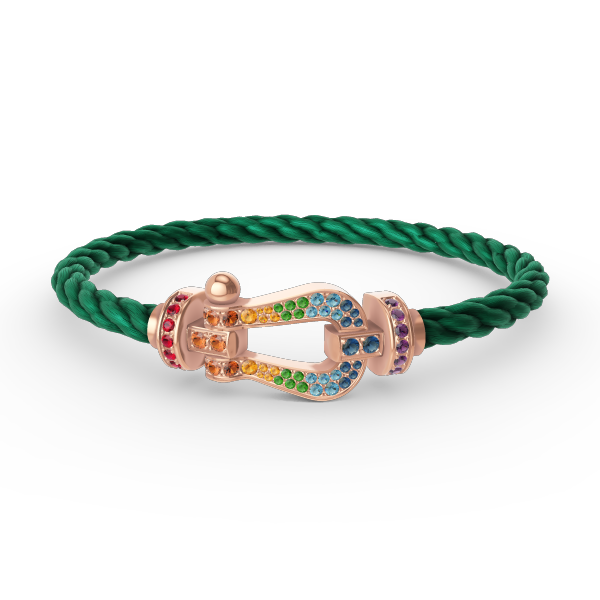 [LUXE JEWELRY]FORCE LARGE HORSESHOE  COLORED DIAMOND BRACELET ROSE GOLD