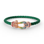 [LUXE JEWELRY]FORCE LARGE HORSESHOE  COLORED DIAMOND BRACELET ROSE GOLD
