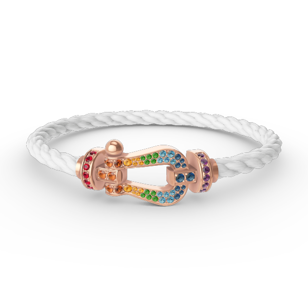 [LUXE JEWELRY]FORCE LARGE HORSESHOE  COLORED DIAMOND BRACELET ROSE GOLD