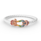 [LUXE JEWELRY]FORCE LARGE HORSESHOE  COLORED DIAMOND BRACELET ROSE GOLD
