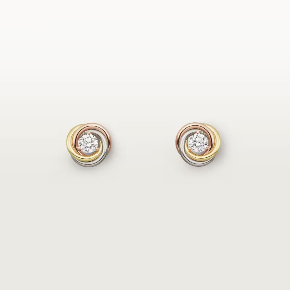 [LUXE JEWELRY] TRINITY STUD DIAMOND EARRINGS