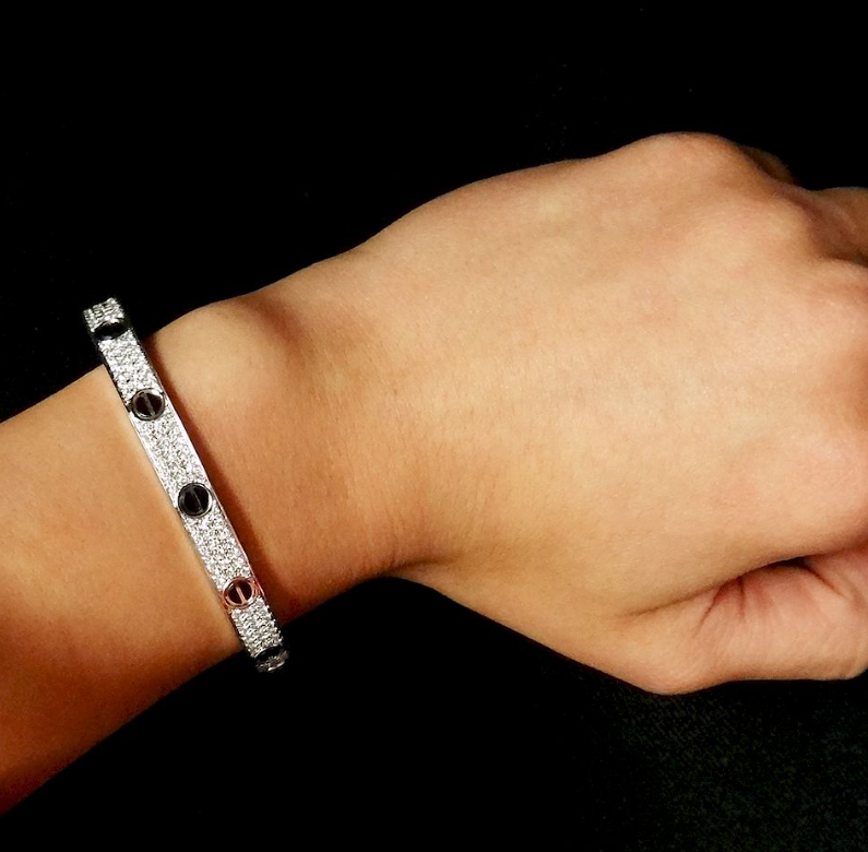 [LUXE JEWELRY] LOVE BRACELET 6.1MM DIAMOND-PAVED CERAMIC