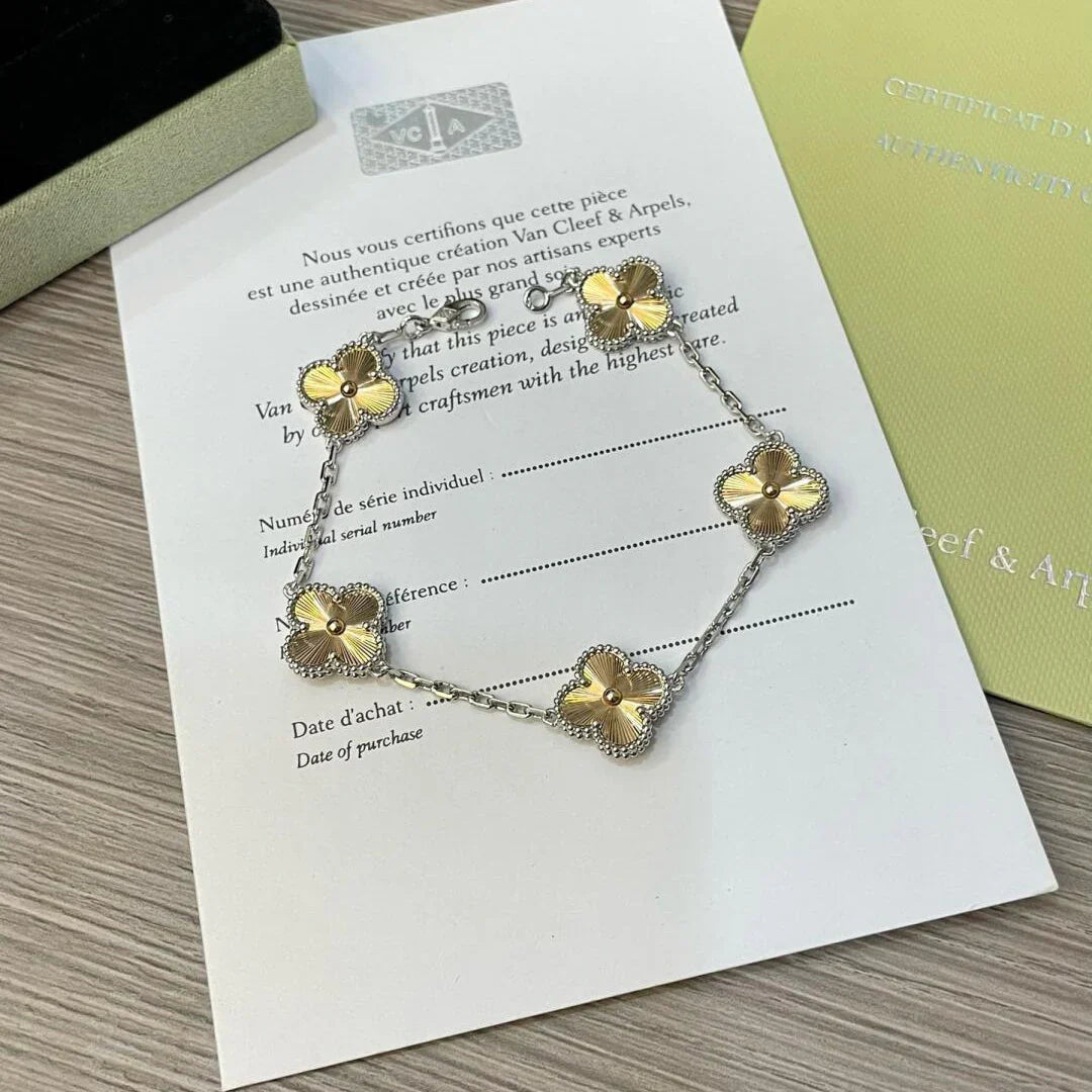 [LUXE JEWELRY] CLOVER 5 MOTIF LASER BRACELET COLLECTION