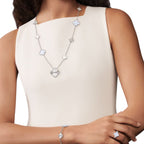 [LUXE JEWELRY]DETACHABLE CLOVER 15(11+4) FLOWER SILVER NECKLACE SET
