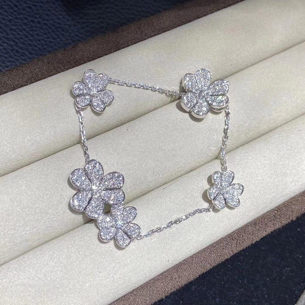[LUXE JEWELRY]FRIVOLE SILVER 5 FLOWERS BRACELET