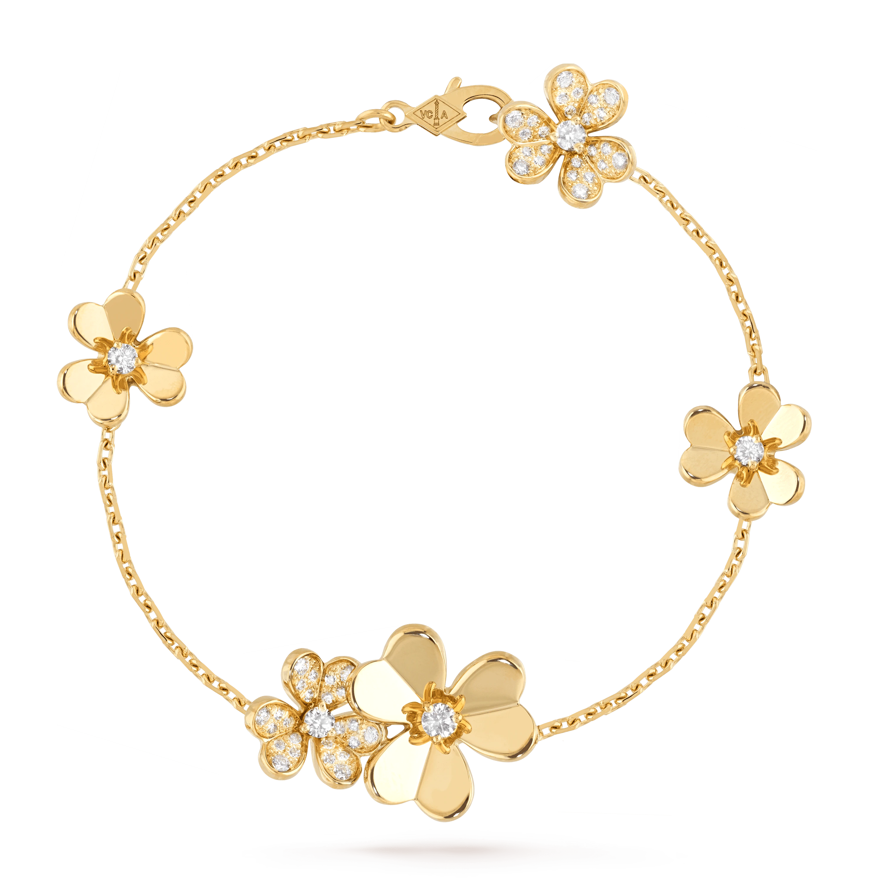 [LUXE JEWELRY]FRIVOLE GOLD 5 FLOWERS BRACELET