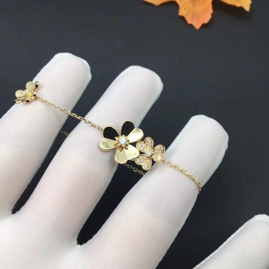 [LUXE JEWELRY]FRIVOLE GOLD 5 FLOWERS BRACELET