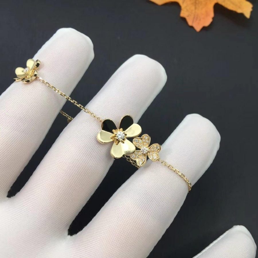 [LUXE JEWELRY]FRIVOLE GOLD 5 FLOWERS BRACELET