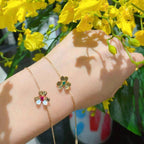 [LUXE JEWELRY]FRIVOLE GOLD FLOWER PINK MALACHITE BRACELET