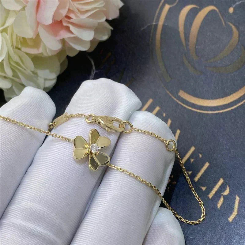 [LUXE JEWELRY]FRIVOLE GOLD FLOWER PINK MALACHITE BRACELET