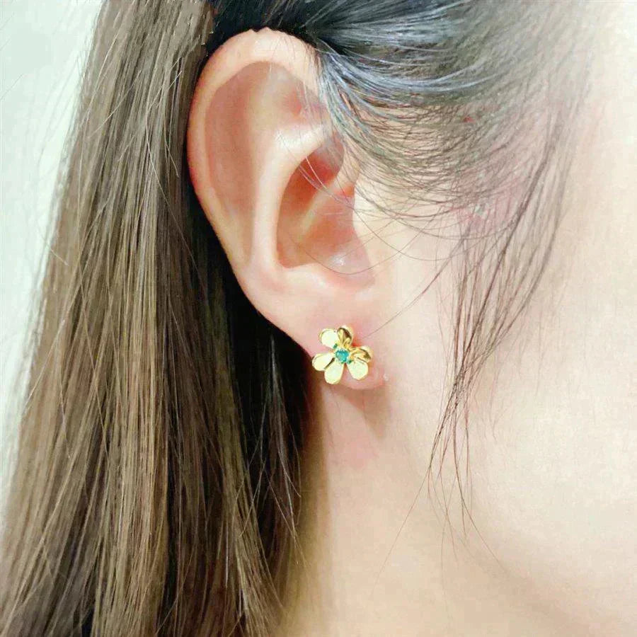 [LUXE JEWELRY]FRIVOLE  FLOWER MALACHITE EARRINGS