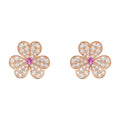 [LUXE JEWELRY]FRIVOLE PINK GOLD FLOWER DIAMOND EARRINGS