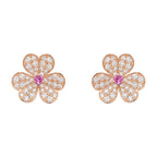 [LUXE JEWELRY]FRIVOLE PINK GOLD FLOWER DIAMOND EARRINGS