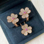 [LUXE JEWELRY]FRIVOLE PINK GOLD FLOWER DIAMOND EARRINGS