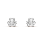 [LUXE JEWELRY]FRIVOLE SILVER FLOWER DIAMOND EARRINGS