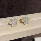 [LUXE JEWELRY]FRIVOLE GOLD FLOWER DIAMOND EARRINGS