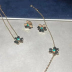 [LUXE JEWELRY]FRIVOLE  FLOWER MALACHITE EARRINGS