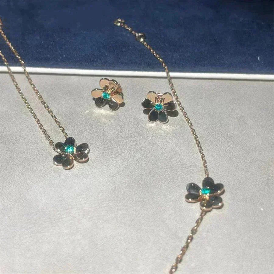 [LUXE JEWELRY]FRIVOLE  FLOWER MALACHITE EARRINGS