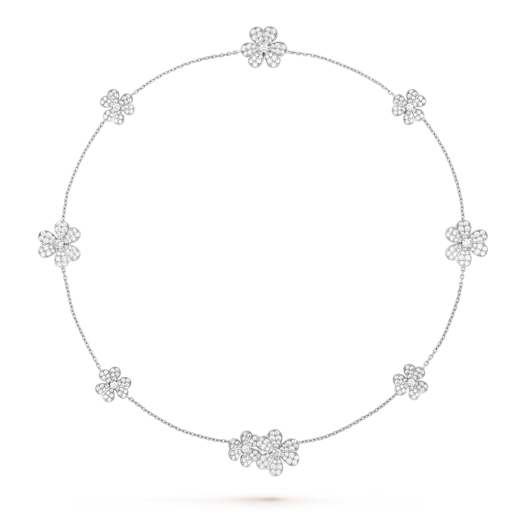 [LUXE JEWELRY]FRIVOLE SILVER 9 FLOWERS NECKLACE