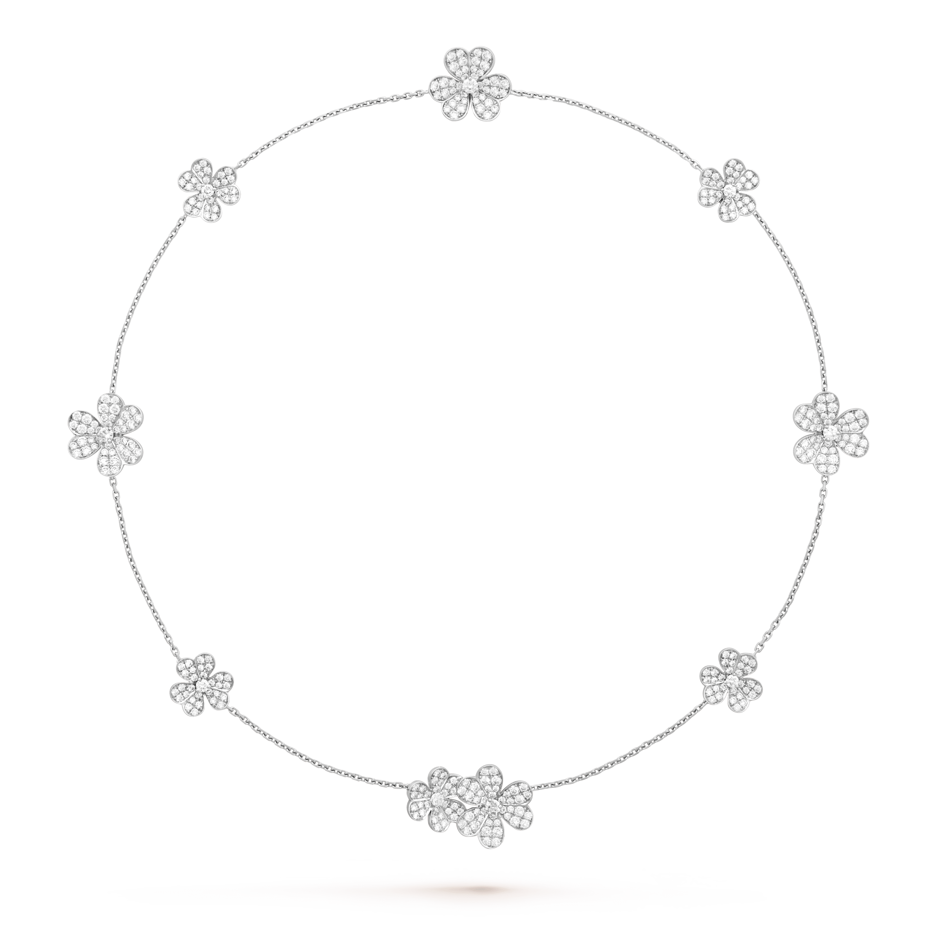 [LUXE JEWELRY]FRIVOLE SILVER 9 FLOWERS NECKLACE