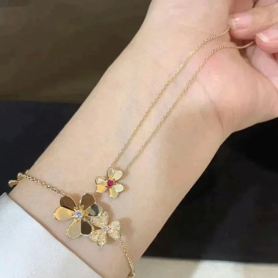 [LUXE JEWELRY]FRIVOLE GOLD FLOWER NECKLACE