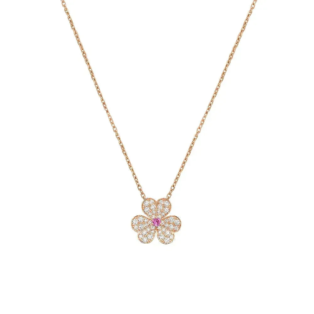 [LUXE JEWELRY]FRIVOLE ROSE GOLD FLOWER DIAMOND NECKLACE