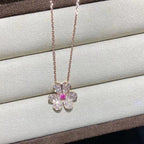 [LUXE JEWELRY]FRIVOLE ROSE GOLD FLOWER DIAMOND NECKLACE