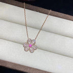 [LUXE JEWELRY]FRIVOLE ROSE GOLD FLOWER DIAMOND NECKLACE