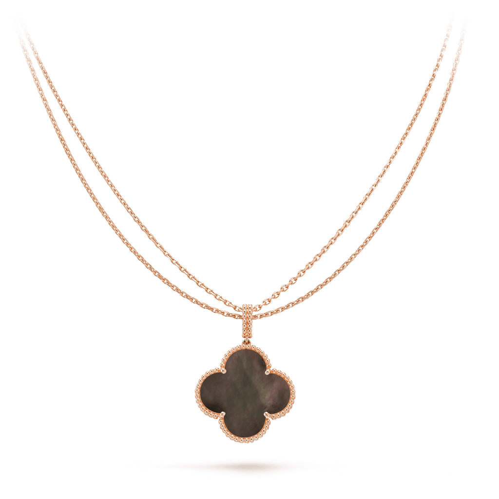 [LUXE JEWELRY]CLOVER 25MM GOLD DARK MOP BIG CLOVER NECKLACE