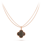 [LUXE JEWELRY]CLOVER 25MM GOLD DARK MOP BIG CLOVER NECKLACE