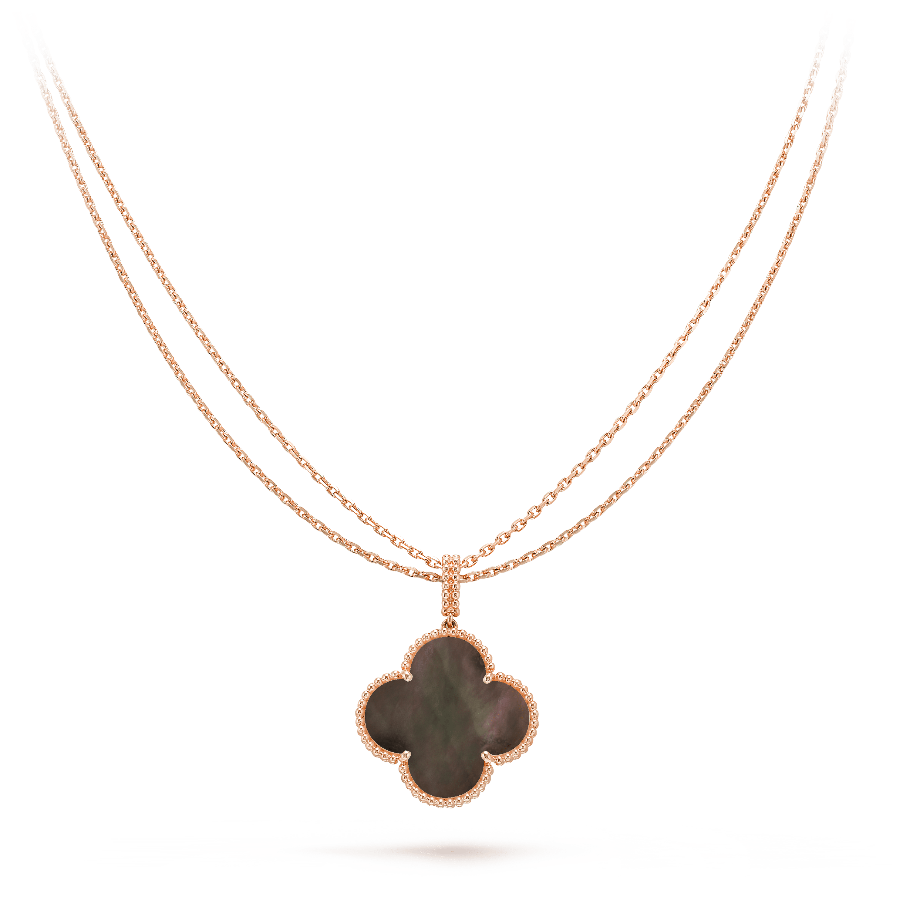 [LUXE JEWELRY]CLOVER 25MM GOLD DARK MOP BIG CLOVER NECKLACE