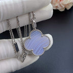 [LUXE JEWELRY]CLOVER SILVER CHALCEDONY BIG CLOVER NECKLACE