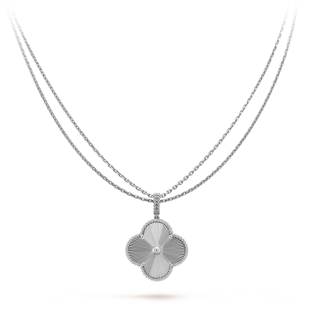 [LUXE JEWELRY]CLOVER 25MM SILVER BIG CLOVER NECKLACE