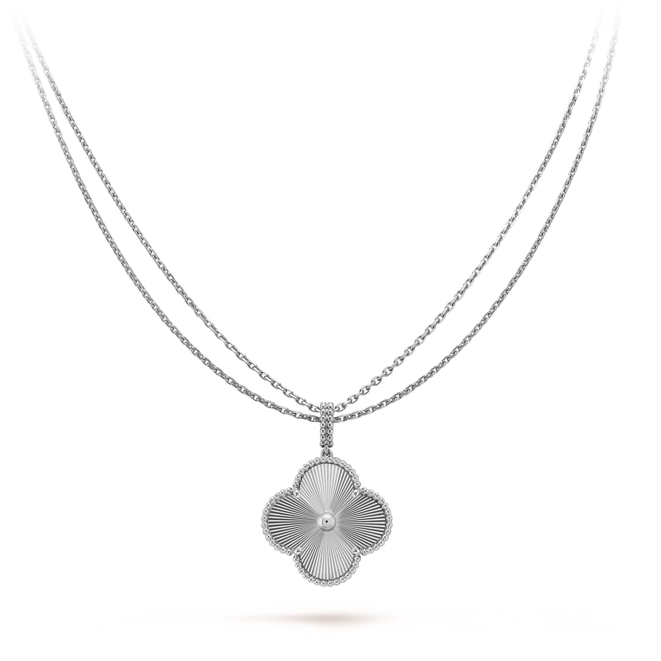 [LUXE JEWELRY]CLOVER 25MM SILVER BIG CLOVER NECKLACE