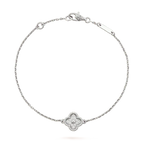 [LUXE JEWELRY]CLOVER  SINGLE FLOWER BRACELET SILVER