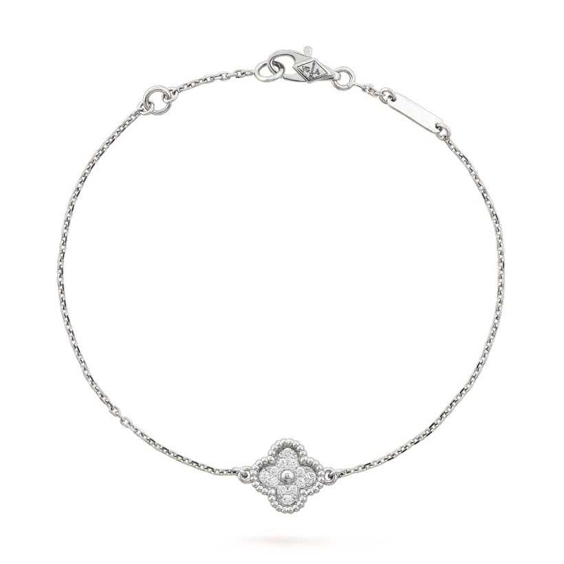 [LUXE JEWELRY]CLOVER  SINGLE FLOWER BRACELET SILVER