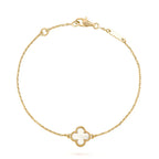 [Luxe]CLOVER WHITE MOP SINGLE FLOWER BRACELET