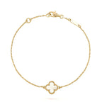 [LUXE JEWELRY]CLOVER WHITE MOP SINGLE FLOWER BRACELET