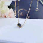 [LUXE JEWELRY]CLOVER ONYX SINGLE FLOWER BRACELET