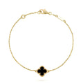 [Luxe]CLOVER ONYX SINGLE FLOWER BRACELET