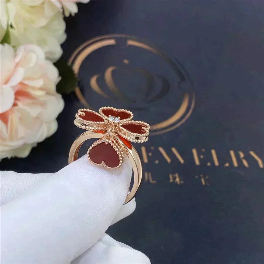 [LUXE JEWELRY]SWEET CLOVER CARNELIAN RING