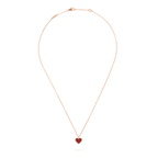 [LUXE JEWELRY]SWEET CLOVER CARNELIAN HEART NECKLACE