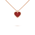 [LUXE JEWELRY]SWEET CLOVER CARNELIAN HEART NECKLACE