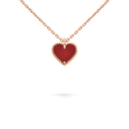 [LUXE JEWELRY]SWEET CLOVER CARNELIAN HEART NECKLACE